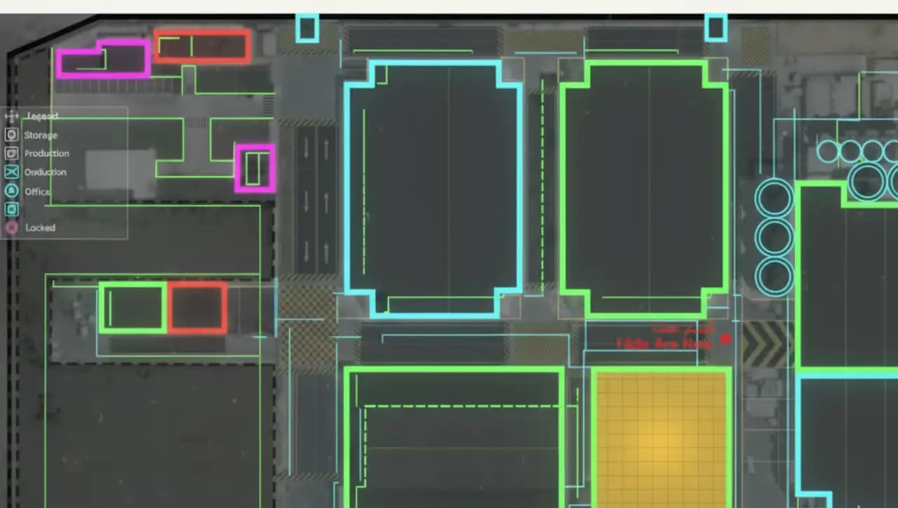 Factory Layout Map - Aerial view of lentils processing facility