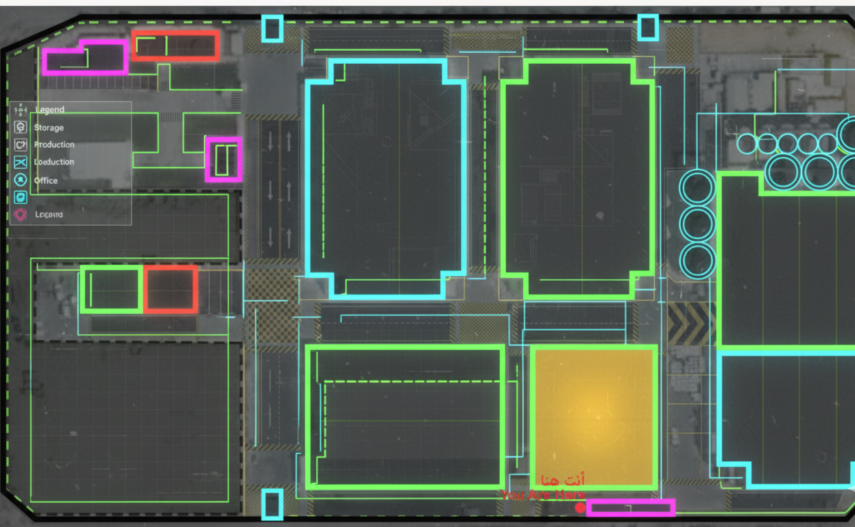 Factory Layout Map - Aerial view of the rice processing facility