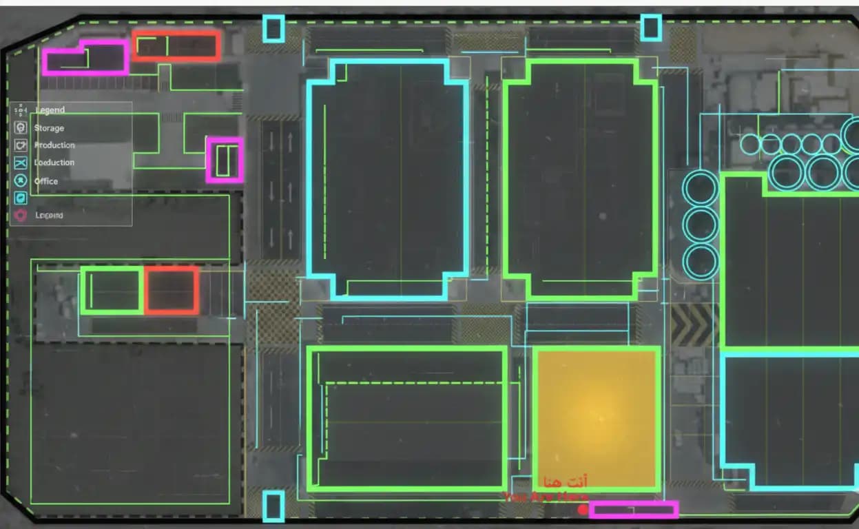Factory Layout Map - Aerial view of the rice processing facility